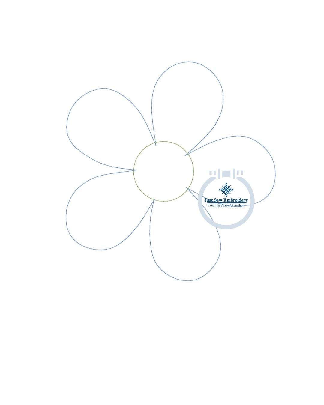 Boho Flower Raggy Applique Machine Embroidery Design Bean Stitch Seven Sizes 4x4, 5x5, 6x6, 7x7, 8x8, 9x9, and 10x10 Hoop