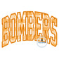 BOMBERS Arched Satin Applique Embroidery Design Machine Embroidery Four Sizes 8x8, 6x10, 7x12 and 8x12 Hoop