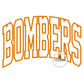 BOMBERS Arched Satin Applique Embroidery Design Machine Embroidery Four Sizes 8x8, 6x10, 7x12 and 8x12 Hoop