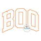 BOO Arched Zigzag Applique Machine Embroidery Design Six Sizes 5x7, 8x8, 9x9, 6x10, 7x12, and 8x12 Hoop