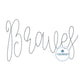 Braves Script Chenille Yarn Applique Design Machine Embroidery Five Sizes 5x7, 8x8, 9x9, 6x10, and 7x12 Hoop
