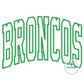 Broncos Arched Applique Embroidery Satin Stitch Five Sizes 5x7, 8x8, 6x10, 7x12, and 8x12 Hoop
