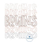 BRUINS Repeat Embroidery Bean Stitch Design Machine Embroidery Five Sizes 5x7, 6x10, 7x12, 8x12, and 9x14 Hoop