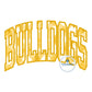 BULLDOGS Arched Applique Embroidery Design Machine Embroidery Satin Edge Two Sizes 6x10 and 8x12 Hoop