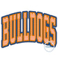BULLDOGS Two Layer Arched Applique Embroidery Design Machine Embroidery Satin Edge Three Sizes 6x10, 7x12 and 8x12 Hoop