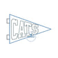 CATS Pennant Zigzag Applique Embroidery Design Five Sizes 5x7, 8x8, 6x10, 7x12, and 8x12 Hoop