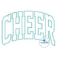 Cheer Arched Applique Embroidery Design Satin Stitch Edge Five Sizes 8x8, 9x9, 6x10, 7x12, and 8x12 Hoop