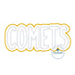 Applique Embroidery COMETS Two Layer Design Machine Embroidery Two Color ZigZag Edge 8x12 Hoop