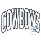 Cowboys Arched Satin Applique Embroidery Design Three Sizes 6x10, 7x12, and 8x12 Hoop