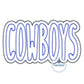 Cowboys Double Layer Applique Embroidery Design Zigzag Edge Four Sizes 5x7, 8x8, 6x10, and 7x12 Hoop