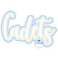 CADETS Double Raggy Applique Embroidery Design Script Bean Stitch Edge Five Sizes 5x7, 8x8, 6x10, 7x12, and 8x12 Hoop