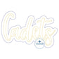 CADETS Double Raggy Applique Embroidery Design Script Bean Stitch Edge Five Sizes 5x7, 8x8, 6x10, 7x12, and 8x12 Hoop