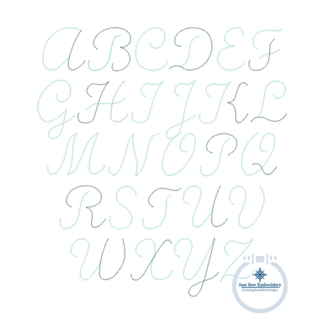 Sport Script Chenille Yarn Font Applique Embroidery Six Sizes 3, 4, 5, 6, 7, and 8 Inch, plus Native BX