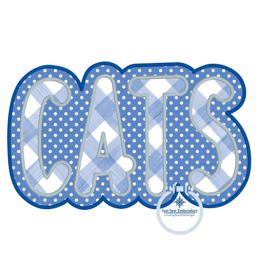 CATS Double Satin Applique Embroidery Machine Design FIVE Sizes 5x7, 8x8, 6x10, 7x12, 8x12 Hoop