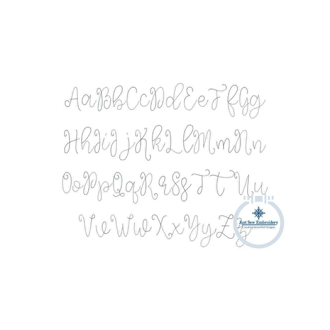 Chenille Yarn Script Font Applique Embroidery Seven Sizes 2, 3, 4, 5, 6, 7, and 8 Inch, plus Native BX