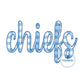 Chiefs Script Applique Embroidery ZigZag Edge Machine Design Three Sizes 9x9, 6x10, & 7x12 Hoop