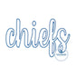 Chiefs Script Applique Embroidery ZigZag Edge Machine Design Three Sizes 9x9, 6x10, & 7x12 Hoop