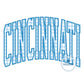 Cincinnati Arched Satin Applique Embrodiery Cincinnati OH Ohio Three Sizes 7x12, 8x12, and 9x14 Hoop