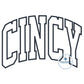 Cincy Arched Satin Applique Embrodiery Cincinnati OH Ohio Five Sizes 5x7, 8x8, 6x10, 7x12, and 8x12 Hoop