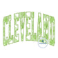 Cleveland Arched ZigZag Applique Embrodiery Cleveland OH Ohio Four Sizes 9x9, 6x10, 7x12, and 8x12 Hoop