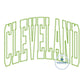 Cleveland Arched ZigZag Applique Embrodiery Cleveland OH Ohio Four Sizes 9x9, 6x10, 7x12, and 8x12 Hoop