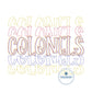 Colonels Repeat Embroidery Machine Design Bean Stitch Script Six Sizes 5x7, 8x8, 6x10, 7x12, 9x9, and 8x12 Hoop