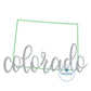 Colorado State Zigzag Applique Embroidery with Overlapping Script CO Five Sizes 5x7, 8x8, 6x10, 7x12, and 8x12 Hoop