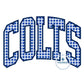 Colts Arched Satin Applique Embroidery Design Six Sizes 5x7, 8x8, 9x9, 6x10, 7x12, and 8x12 Hoop