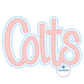 COLTS Double Bean Stitch Applique Embroidery Machine Design Script Five Sizes 5x7, 8x8, 6x10, 7x12 and 8x12 Hoop