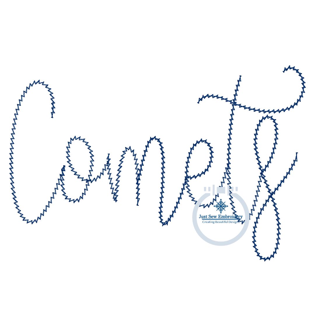 Comets Script COMETS Chenille Yarn Applique Embroidery Script Machine Design Five Si