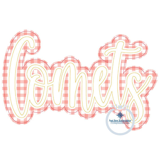 COMETS Double Raggy Applique Embroidery Bean Stitch Two Layer Design Five Sizes 5x7, 8x8, 6x10, 7x12, and 8x12 Hoop