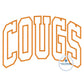 COUGS Arched Applique Embroidery Design Satin Stitch Machine Embroidery Six Sizes 5x7, 8x8, 9x9, 6x10, 7x12, and 8x12 Hoop