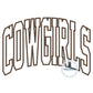 Cowgirls Arched Satin Applique Embroidery Design Three Sizes 6x10, 7x12, and 8x12 Hoop