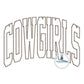 Cowgirls Arched Zigzag Applique Embroidery Design Five Sizes 5x7, 8x8, 6x10, 7x12, and 8x12 Hoop