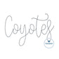 COYOTES Script Chenille Yarn Applique Design Machine Embroidery Six Sizes 5x7, 8x8, 9x9, 6x10, 7x12 and 8x12 Hoop