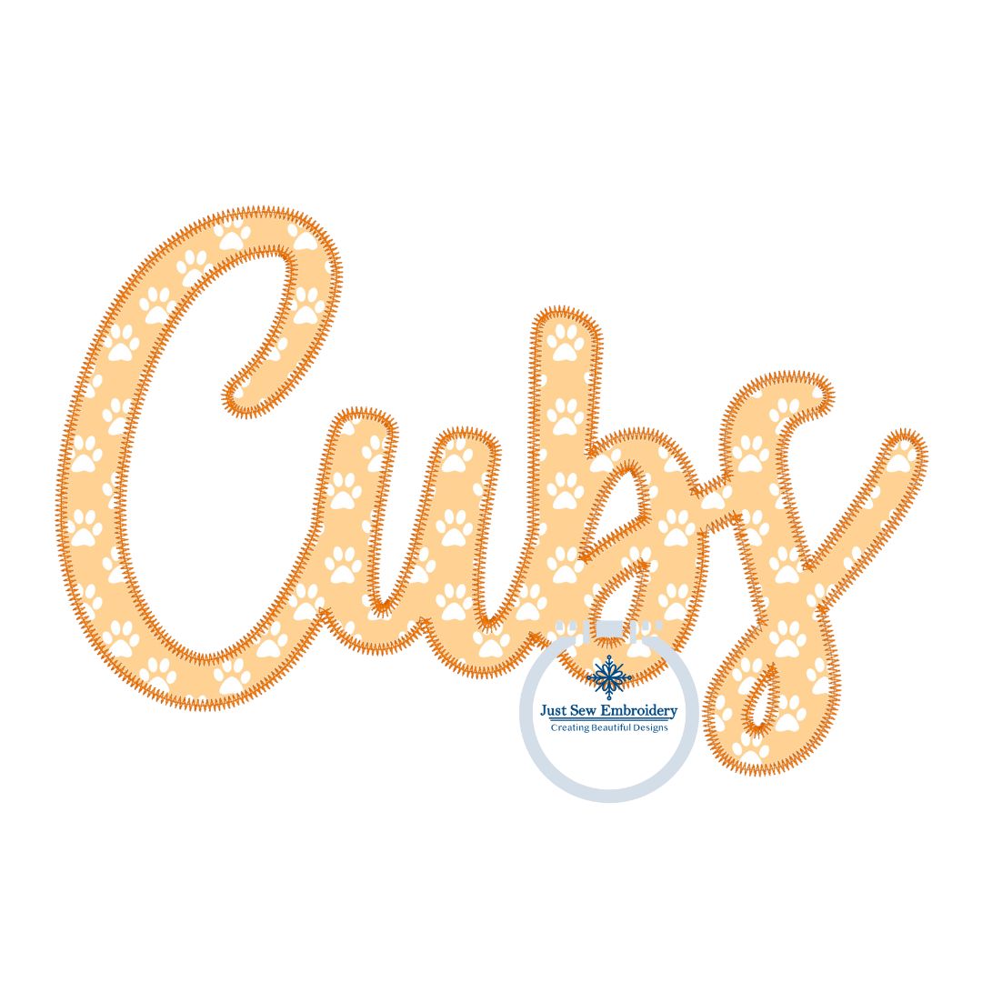 CUBS Applique Embroidery Design Machine Embroidery ZigZag Edge Five Sizes 5x7, 8x8, 6x10, 7x12, and 8x12 Hoop