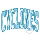 CYCLONES Arched Embroidery Applique Design Machine Embroidery Satin Edge Five Sizes 8x8, 9x9, 6x10, 7x12, and 8x12 Hoop