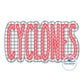 CYCLONES Two Layer Embroidery Applique Design Machine Embroidery ZigZag Edge Three Sizes 9x9, 6x10, and 7x12 Hoop