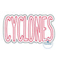 CYCLONES Two Layer Embroidery Applique Design Machine Embroidery ZigZag Edge Three Sizes 9x9, 6x10, and 7x12 Hoop