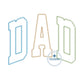 DAD Arched Applique Multicolored Embroidery Design Diamond Stitch Father's Day Gift Six Sizes 5x7, 8x8, 9x9, 6x10, 7x12 and 8x12 Hoop