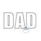 Dad Block Zigzag Applique Embroidery Design Father's Day Gift Four Sizes 2.75, 3, 3.5, and 4 inches tall