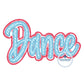 Dance Double Satin Applique Embroidery Design Five Sizes 5x7, 8x8, 9x9, 6x10, and 7x12 Hoop