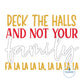 Deck the Halls Raggy Applique Embroidery Machine Design Saying Four Sizes 8x8, 6x10, 7x12, and 8x12 Hoop