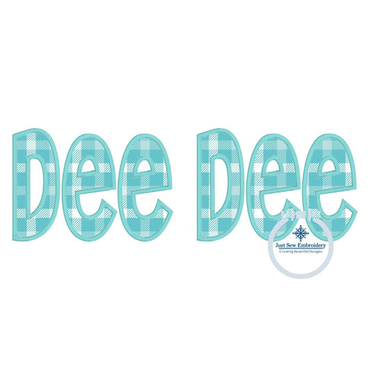 Dee Dee Applique Embroidery Design Satin Edge Stitch Grandma Mother's Day Gift 8x12 Hoop