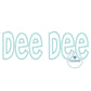 Dee Dee Applique Embroidery Design ZigZag Edge Stitch Grandma Mother's Day Gift 8x12 Hoop