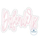 Defenders Two Layer Embroidery Machine Design Bean Stitch Script Six Sizes 5x7, 8x8, 9x9, 6x10, 7x12, and 8x12 Hoop