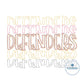 Defenders Repeat Embroidery Machine Design Bean Stitch Script Six Sizes 6x6, 5x7, 8x8, 6x10, 7x12, and 8x12 Hoop