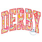 DERBY Arched Satin Applique Embroidery Design Five Sizes 5x7, 8x8, 6x10, 7x12, and 8x12 Hoop