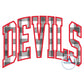 DEVILS Arched Applique Embroidery Design Machine Embroidery Four Sizes Satin Stitch 8x8, 6x10, 7x12, 8x12 Hoop