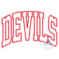 DEVILS Arched Applique Embroidery Design Machine Embroidery Four Sizes Satin Stitch 8x8, 6x10, 7x12, 8x12 Hoop